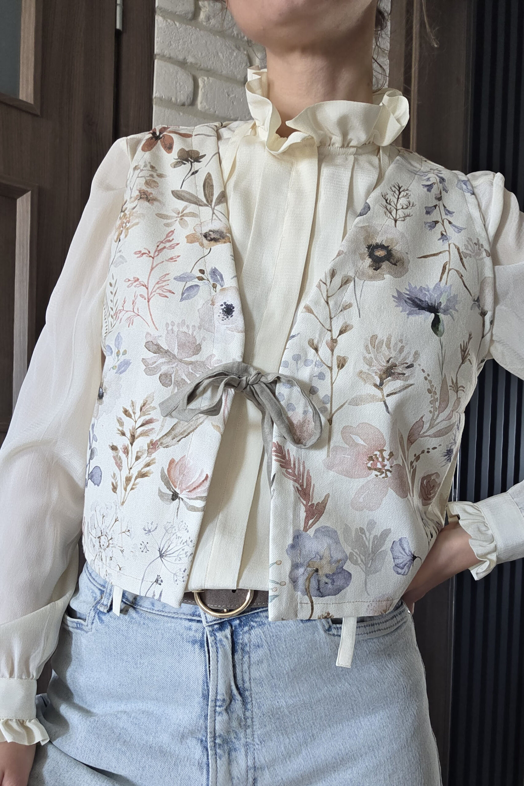 Bawełniana kamizelka kwiaty łąkowe