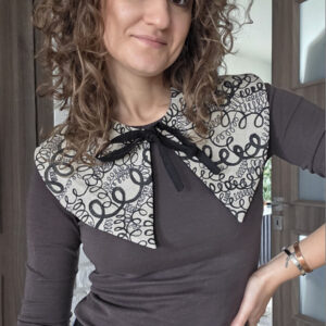 Lniany kołnierzyk szlaczki