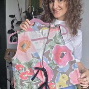 Bawełniana kamizelka kwiaty akwarela